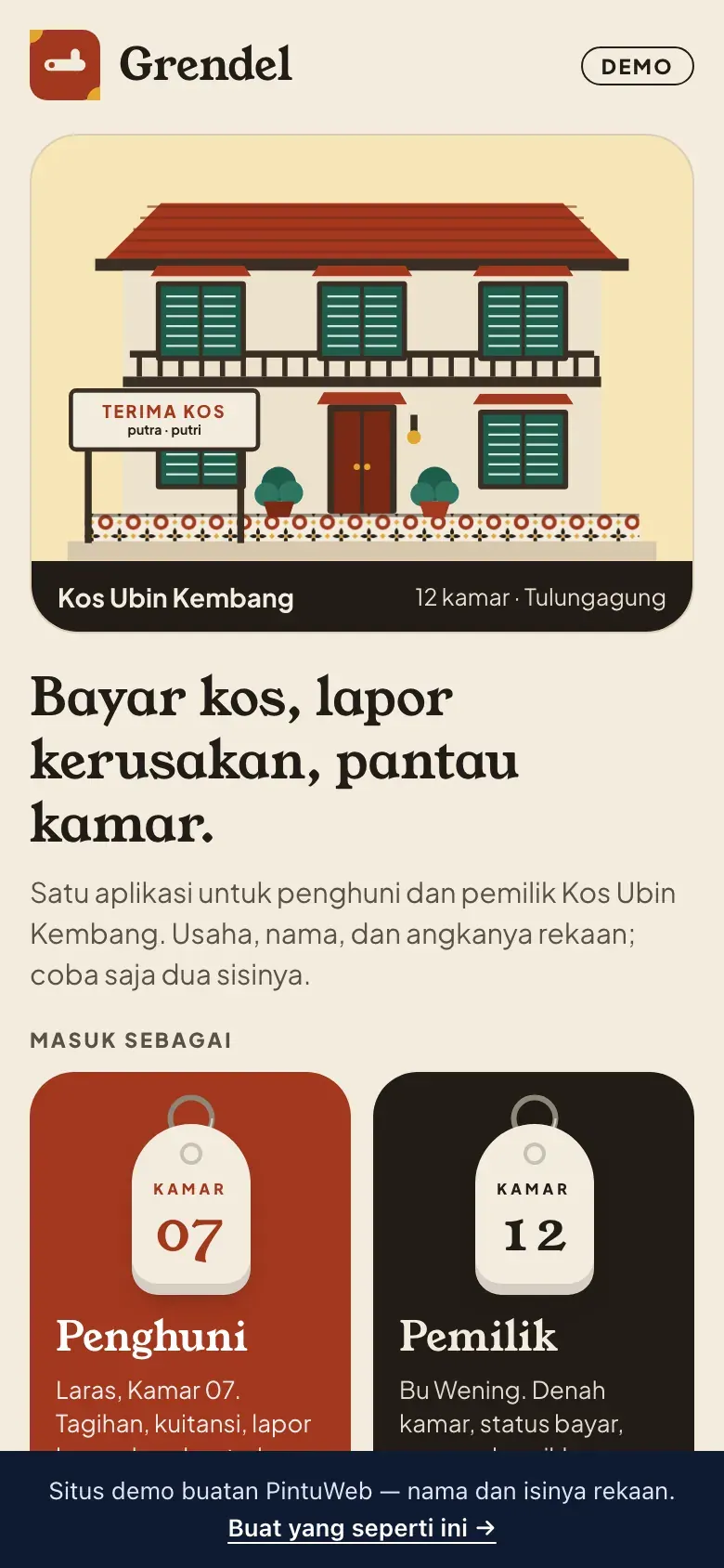 Grendel, layar Pilih peran