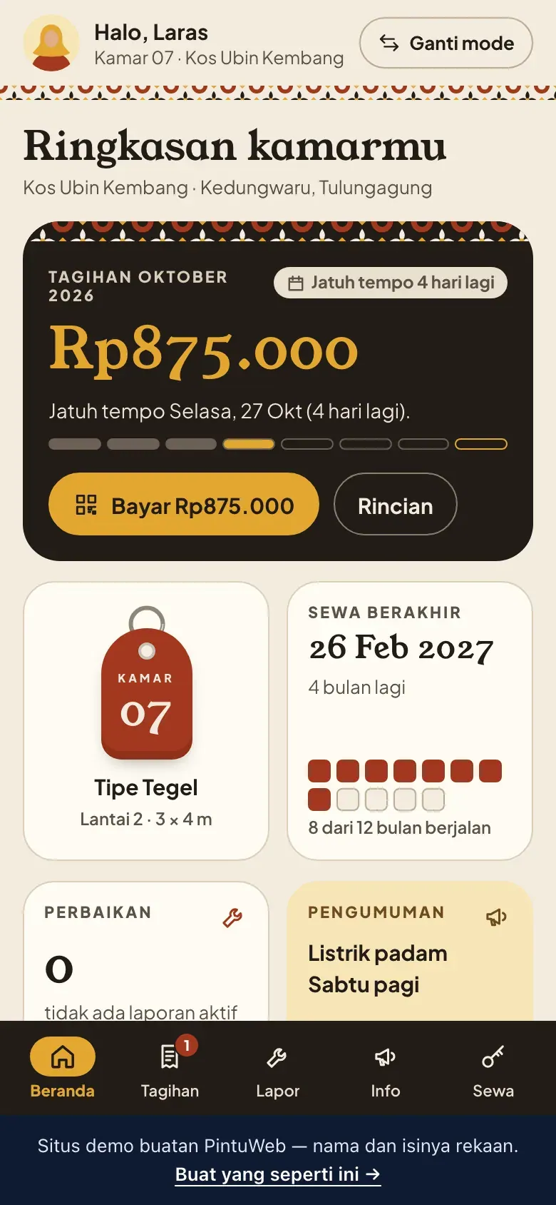Grendel, layar Sisi penghuni
