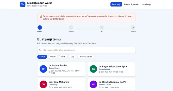 Tampilan Klinik Rumpun Waras