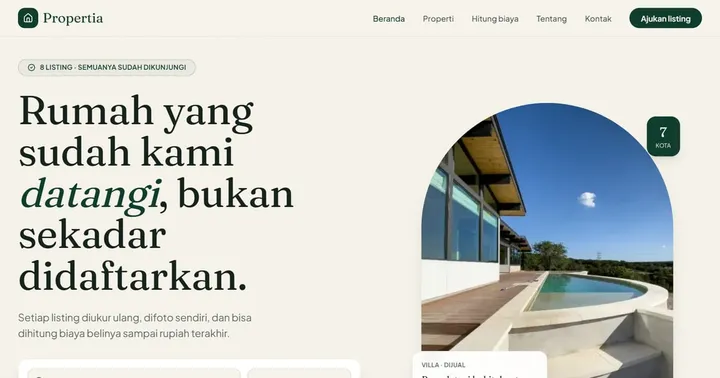 Tampilan Propertia