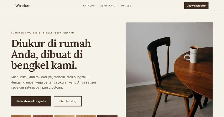 Tampilan Woodora