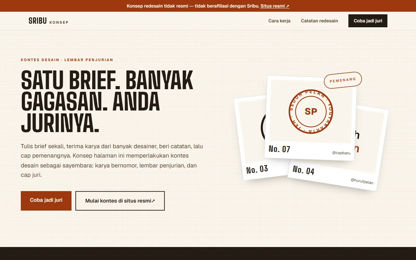 Preview Sribu (konsep redesain)