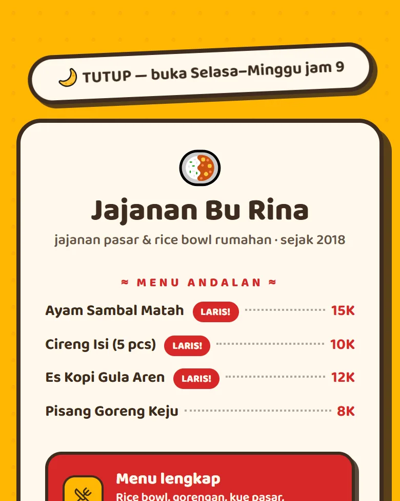 Preview template Jajan