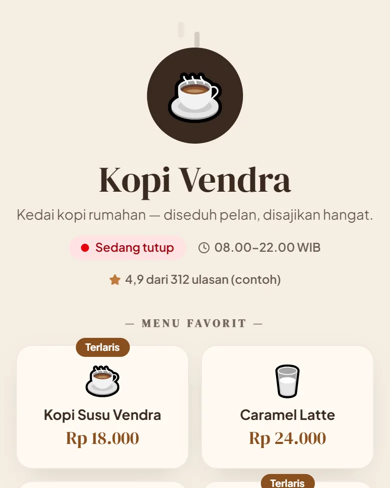 Preview template Vendra